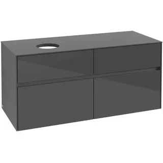 Villeroy & Boch Collaro Waschbeckenunterschrank 120 x 55 cm Glossy Grey