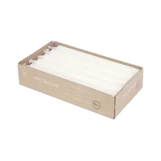 Müller Kerzen Stearin Kronkerze PRO NATURE, weiß 8992002182 , 1 Packung = 10 Stück, 22 x 200 mm (Ø x H)