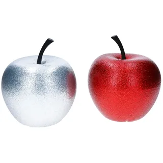 2er Set Pottery Pots Deko-Apfel XS Kupfer (Rot) & Silber – 1x E2206-S1-GLMC & 1x E2206-S1-GLS
