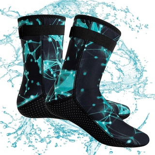 Sysdisen Wassersport Schwimmen Tauchen Socken - 3 mm Neopren-Tauchsocken Thermo-Anti-Rutsch-Tauchsocken Wasserschuhe - Swim Beach Damen Herren Schuhe für Outdoor-Surfen Yoga-Übungen