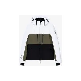 EA7 Ski Technical Padded Kapuzenjacke weiß grün schwarz - S