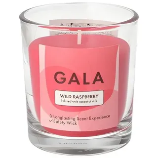 GALA-Kerzen GmbH Duftkerze 6x Duftkerze im Glas Ø70mm 77mm weinrot Wild Raspberry Mini Nutella rot