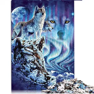 Wolf Holzpuzzle 1000 Teile - Familienspiel, Lernpuzzle, Geschenk (50x75 cm)