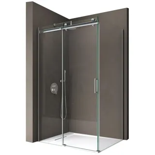 SoGood doporro Duschkabine Ravenna17 90x120x195cm Duschabtrennung mit Schiebetür ESG-Sicherheitsglas Klarglas inkl. beidseitiger Easy-Clean-Beschichtung