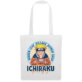 Spreadshirt Henkeltasche Naruto Ichiraku Hidden Ramen Shop Mit Naruto Stoffbeutel (1-tlg) weiß