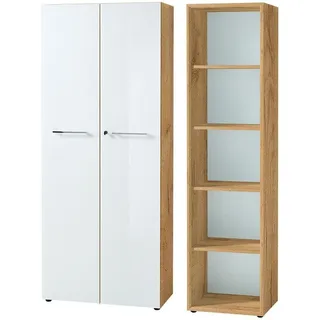 Germania Büromöbel-Set GERMANIA "GW-Monteria", weiß (eiche, weiß), B:130cm H:196cm T:37cm, Arbeitsmöbel-Sets, Büromöbel-Set