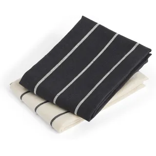 HAY Outdoor Market Geschirrtücher 52 x 80 cm, schwarz-beige, 2 St.