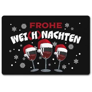 speecheese Fußmatte Frohe Wei(h)nachten Wein Fußmatte in 40x60 cm ohne Rand 40 cm