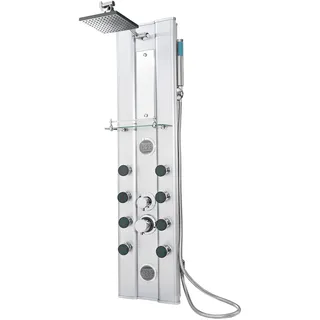 Tectake Duschpaneel aus Aluminium mit 10 Massagejets