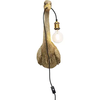 Kare Design Wandleuchte Animal Heron, Gold, Leuchtendesign, 180 cm Kabellänge, 62x26x22cm 52299