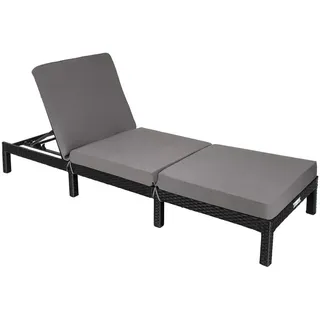 Tectake Sonnenliege 196 x 66 x 27 cm Schwarz