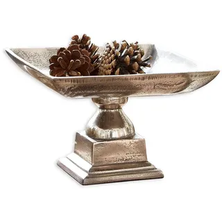 Loberon Schale Philippa, antiksilber | Massiver Aluguss, Antiksilber-Finish, Natürliche Metallstruktur