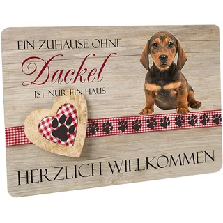 Crealuxe EIN Zuhause ohne Dackel ist nur EIN Haus - Fussmatte Bedruckt Türmatte Innenmatte Schmutzmatte lustige Motivfussmatte