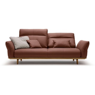 hülsta sofa 3-Sitzer hs.460, Sockel in Nussbaum, Füße Nussbaum, Breite 208 cm braun