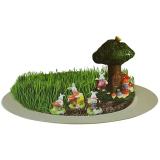 sesua Osterfigur Osterdeko Ostern Hasengarten mit Rasensamen DIY Mini Garten Osterhasen bunt|grün