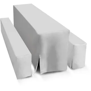 TEXMAXX® Hussen Bierzeltgarnitur 5-teilig - 70 cm x 220 cm Grau, 2 Bierbank Hussen mit Polster & Biertisch Husse für Bierzeltgarnitur