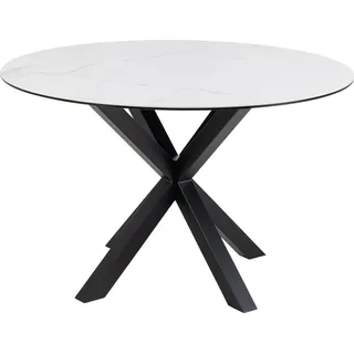 Esstisch >Heaven< rund in weiss, Glas-Keramik - 75,5x119cm (HxD) - Weiß