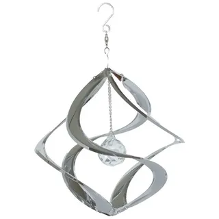 Kaufhaus le petit Windspiel Deko Windspiel Hurrikan mit Kugel Edelstahl Rostfrei Windrad 30 cm, Wind Dancer Twister Handarbeit Wetterfest Frostfest UV-Beständig