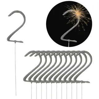 CEPEWA Geburtstagskerze Wunderkerze Zahl Zwei 12er Set Brenndauer 40-45 sek. Sternsprüher