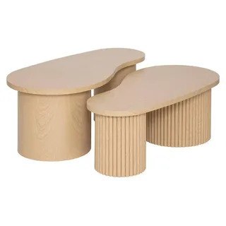 Atmosphera Beistelltische asymmetrische Form SOLEYA, 3er-Set - Beige