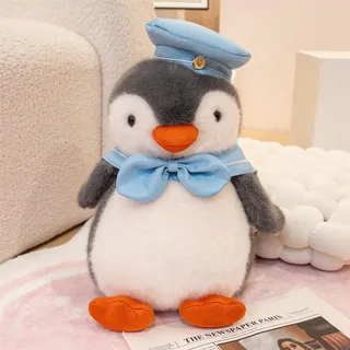 CULASIGN Süße Pinguin Stofftier Plüschtier, Pinguine der Marine Kuscheltier Kissen Puppe Zierkissen für Kinder, Mädchen, Jungen Geburtstag Geschenk (25 cm)