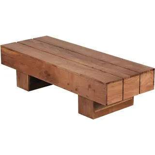 FineBuy Couchtisch Braun Akazie 120 x 45 x 30 cm