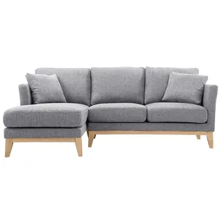 miliboo Eckcouch Polyester 3-Sitzer Silber
