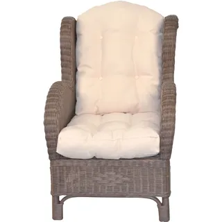 Hofmann Living And More Ohrensessel Handgeflochten Polyester 66 x 96 x 89 cm Braun