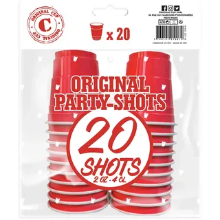 Original Red Shot Cups Offizielle Becher | American Shots 4cl Rot | Beer Pong | Shooter Premium-Qualität | wiederverwendbare Kunststoffbecher | spülmaschinenfest | OriginalCup®