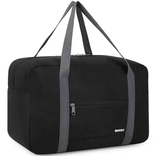 Ryanair Handgepäck 40x30x20, 40x20x25 Handgepäck Tasche für Flugzeug Reisetasche Klein Faltbare Sporttasche Weekender Koffer für Herren und Damen von WANDF(Schwarz 20L)