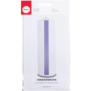 Rayher 3103735 Verzierwachs, flieder, 2 Verzierwachsplatten 20 x 10 cm, Wachsfolie zum Kerzen verzieren, Kerzenwachs, Wachsfolie
