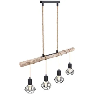 GLOBO Holzbalken 4-flg. 100 cm schwarz Holz