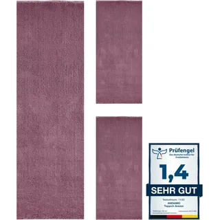 Andiamo Bettumrandung Arezzo, Höhe 16 mm, (1-tlg), Uni Farben, weicher Flor, waschbar, ideal im Wohnzimmer & Schlafzimmer lila