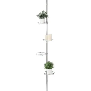 Spetebo Teleskop Blumenregal 175-275 x 4 x 4 cm Silber