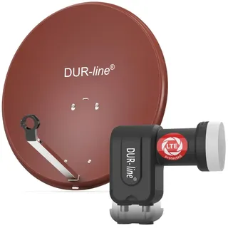 DUR-line MDA 60 Rot - Digiatale 2 Teilnehmer Satellitenschüssel Komplett-Anlage ...
