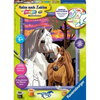 Ravensburger Malen nach Zahlen - Pferde im Sonnenuntergang