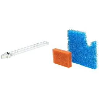 Oase Ersatzlampe UVC 5 W, Weiß & Ersatzschwamm Set Filtral UVC 1500 (rot & blau)