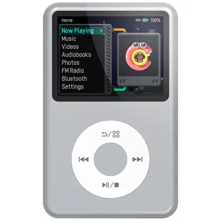 Innioasis Y1 MP3 Player - Zeitlose Klasse: 128 GB, Bluetooth, Video-Player, Hörbücher, FM-Radio und Touch Wheel-Steuerung(Silber)