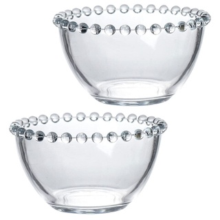 Luxshiny Groß 2St klare Glasschale Salatschüssel Salatbecher aus Glas dekorative Eisbecherschale geschirrtuch Nudeln Nudeln Frühstücksschalen aus Glas transparente Obstschale Perle