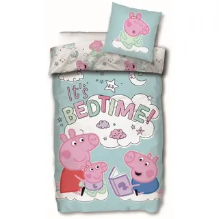 SkyBrands Bettwäsche Peppa Wutz "Bedtime" - Bettwäsche-Set, 135x200 & 80x80, Peppa Pig, Baumwolle, 100% Baumwolle bunt