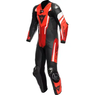 Dainese Misano 3 D-air S26, Lederkombi 1tlg. perforiert - Schwarz/Rot/Neon-Rot/Weiß - 50