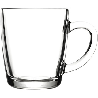 Pasabahce Teeglas Teeglass Kulplu Cay bardak Oval 2er-Set mit Henkel mit Griff transparent