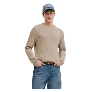 JACK & JONES Herren Rundhals Strickpullover JJEDOVER KNIT CREW NECK Regular Fit 12278816 Beige M