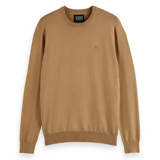 Sweatshirt SCOTCH & SODA "Strickpullover Core Viskose Pullover", Herren, Gr. L, braun (hellbraun), Obermaterial: 81% Viskose CV. 19% Nylon NY., Sweatshirts Sweatshirt