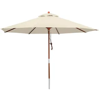anndora Sonnenschirm 3,5m rund Natural Winddach UV-Schutz - Natural - Naturbelassen