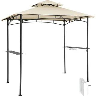 Tectake Grillpavillon 2,4 x 1,5 m Beige/Khaki