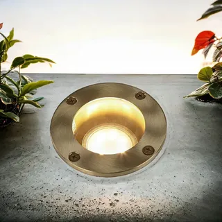 Einbaulampe IP54 GU10 Glas Echt-Messing Modern Einbaustrahler außen Hof Garten Terrasse - Bunt