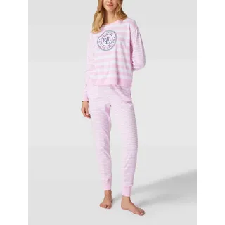 Pyjama mit Label-Print, Pink, S