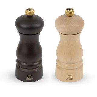 PEUGEOT 2er-Set CLERMONT DUO Salz- + Pfeffermühle 13 cm schoko / natur Zirlion