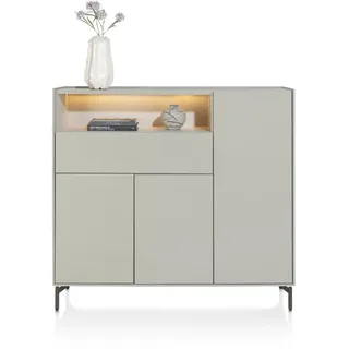 Xooon Noon Highboard 148 cm 3-türen/LED Silk Grey - Graphit